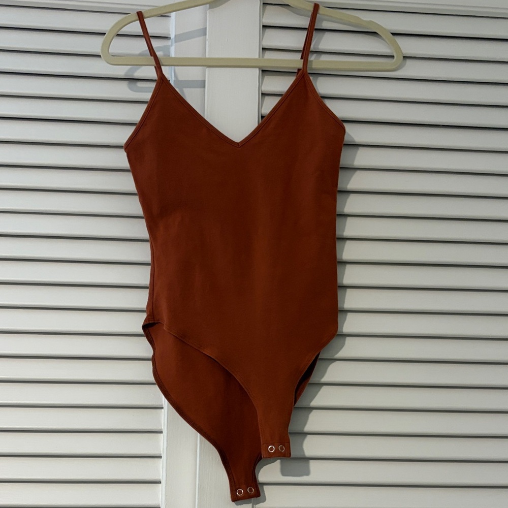 Spaghetti Strap Rust Bodysuit - image 1